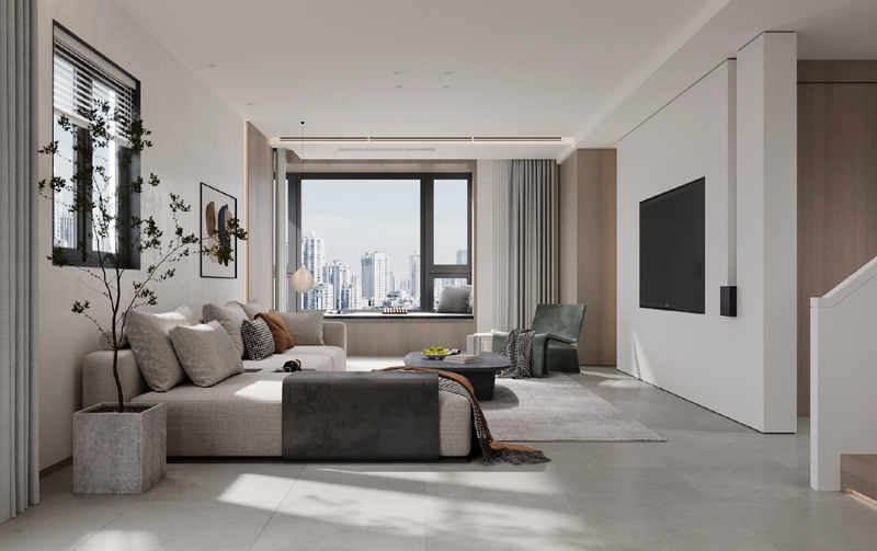 89平后現(xiàn)代極簡(jiǎn)裝修效果圖