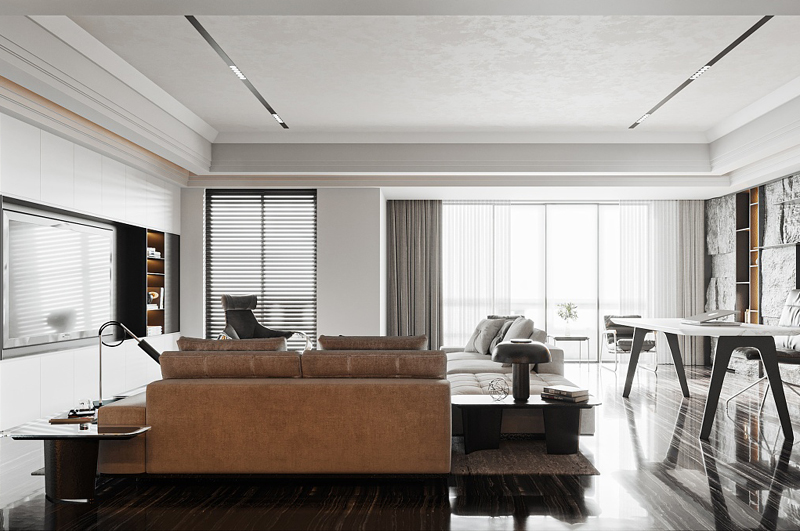 簡約大氣的90平現(xiàn)代裝修效果圖