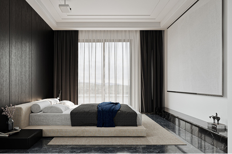 簡約大氣的90平現(xiàn)代裝修效果圖