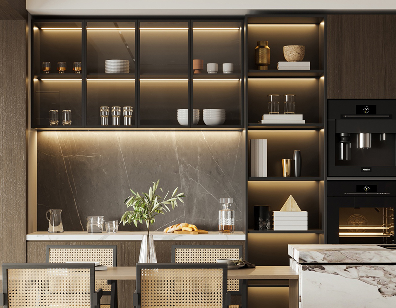 125平復式樓餐區輕奢裝修設計效果圖