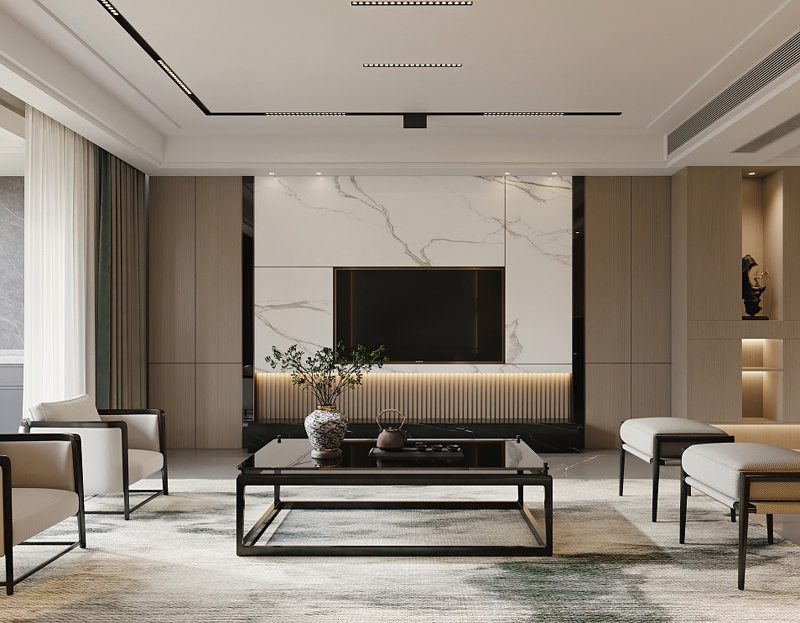 130平新中式風格裝修效果圖